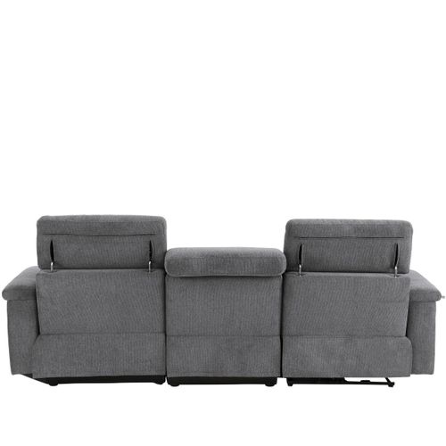 Tanaro-canapé Chaiselong 3 Places Manuel Droit En Tissu Anthracite