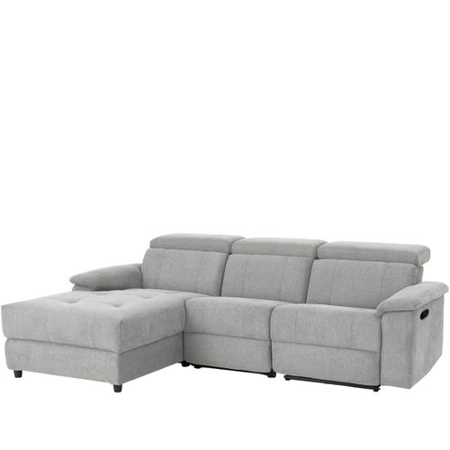 Tanaro-canapé Chaiselong 3 Places Manuel Droit En Tissu Gris