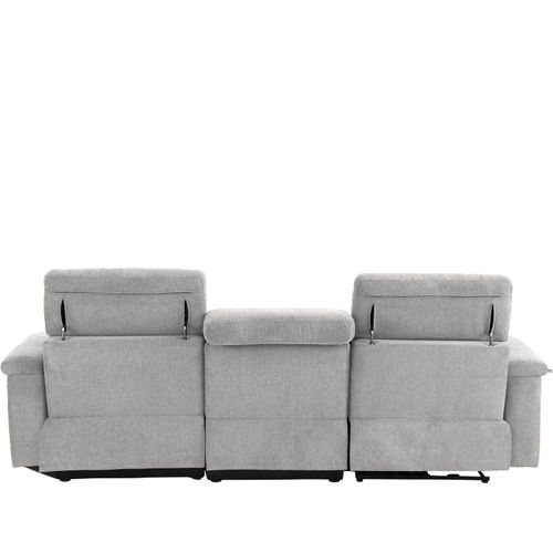 Tanaro-canapé Chaiselong 3 Places Manuel Droit En Tissu Gris