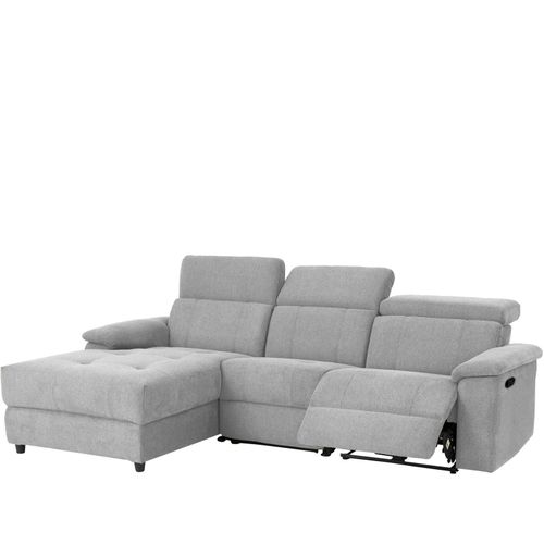 Tanaro-canapé Chaiselong 3 Places Manuel Droit En Tissu Gris