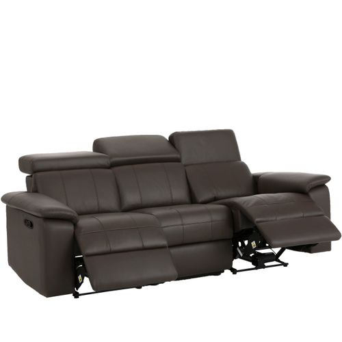 Tanaro-canapé 3 Places Avec Réglage Manuel En Pu Marron