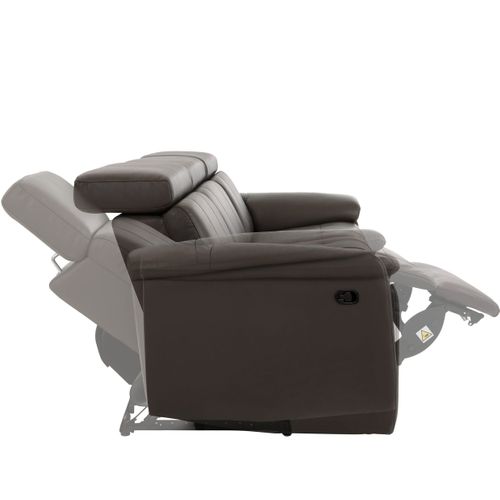 Tanaro-canapé 3 Places Avec Réglage Manuel En Pu Marron