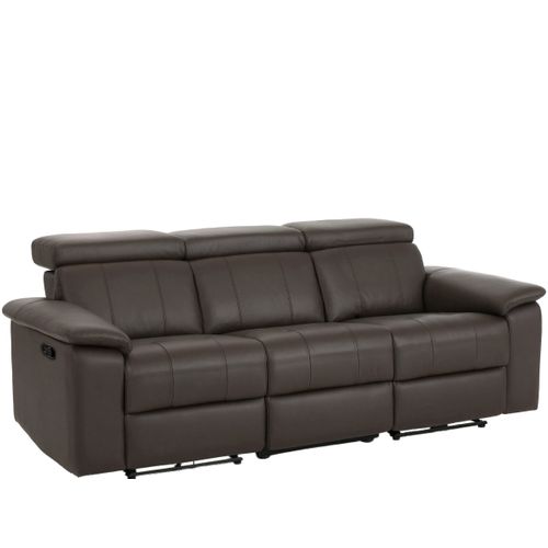 Tanaro-canapé 3 Places Avec Réglage Manuel En Pu Marron