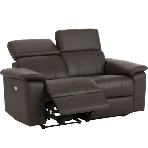 Tanaro-canapé 2 Places Avec Fonction Électrique En Pu Marron