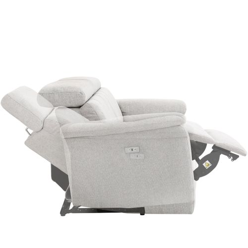 Tanaro-canapé 2 Places Avec Fonction Électrique, Revêtement En Tissu Gris