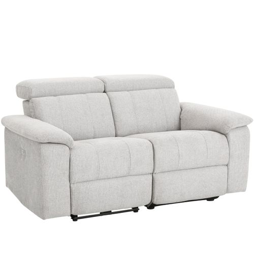 Tanaro-canapé 2 Places Avec Fonction Électrique, Revêtement En Tissu Gris