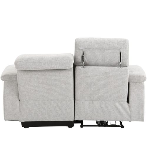 Tanaro-canapé 2 Places Avec Fonction Électrique, Revêtement En Tissu Gris