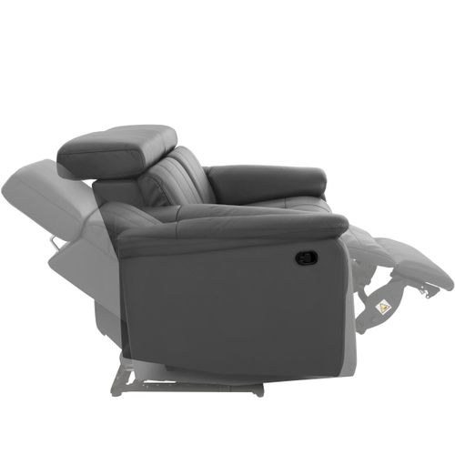 Tanaro-canapé 2 Places Avec Fonction Manuelle En Pu Gris