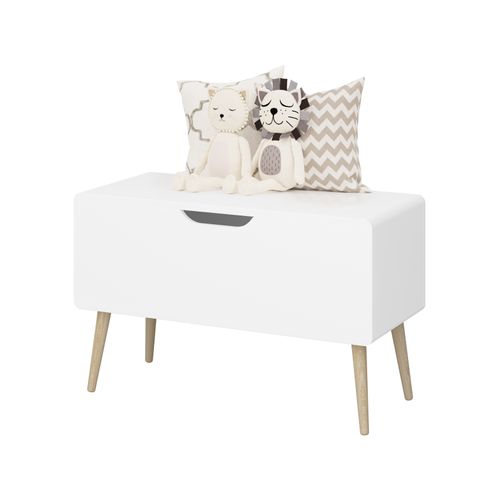 Gaia-coffre à Jouets à Un Rabat, Aspect Bois Blanc