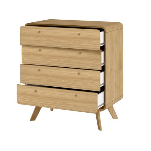 Cassie - Commode Avec 4 Tiroirs En Effet Chêne