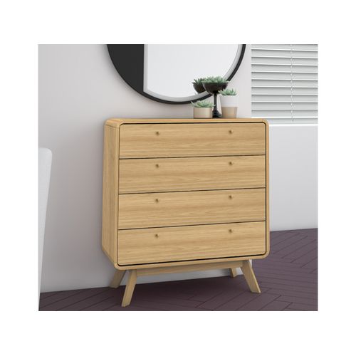 Cassie - Commode Avec 4 Tiroirs En Effet Chêne