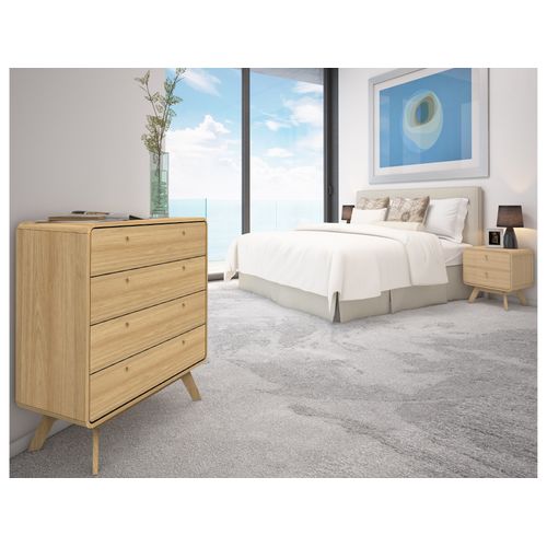 Cassie - Commode Avec 4 Tiroirs En Effet Chêne