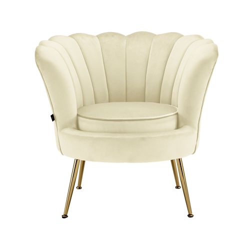 Kelsey-chaise D'appoint Tapissée En Velours Blanc Crème