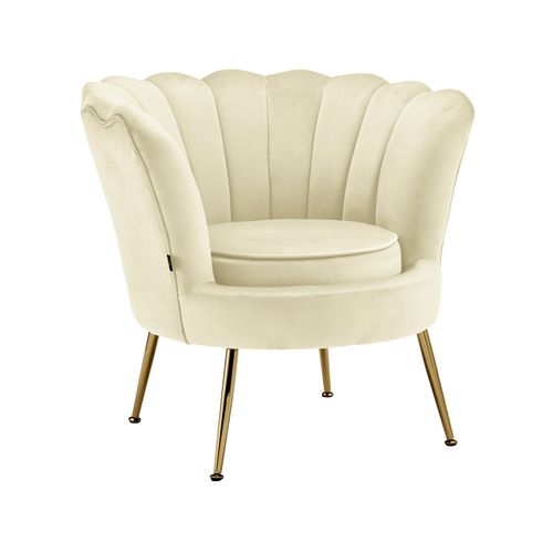 Kelsey-chaise D'appoint Tapissée En Velours Blanc Crème