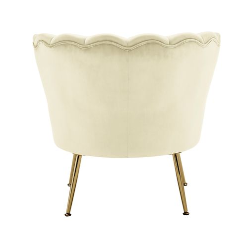 Kelsey-chaise D'appoint Tapissée En Velours Blanc Crème