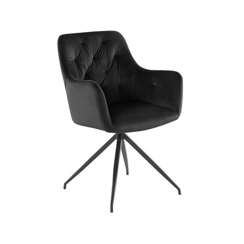 Tina-lot De 2 Fauteuils En Velours Noir