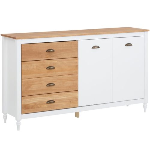 Rio-buffet 4 Tiroirs 2 Portes Blanc/teinté/blanc