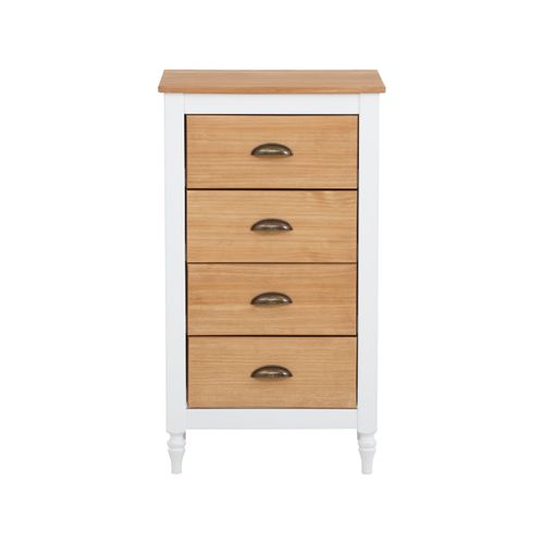 Rio-commode Avec 4 Tiroirs En Mdf Blanc