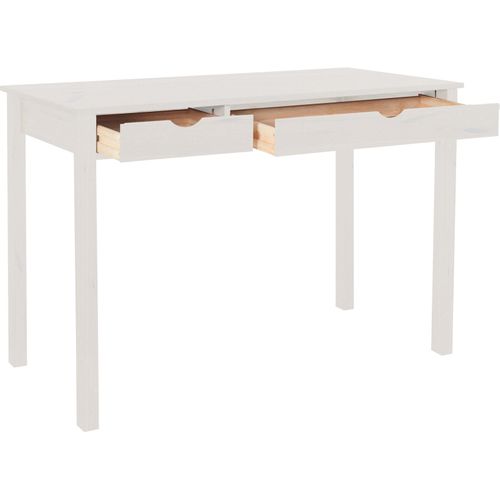 Gava-bureau Avec 2 Tiroirs En Pin Blanc