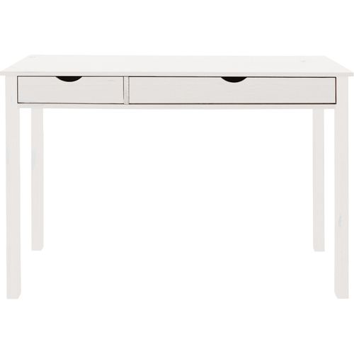 Gava-bureau Avec 2 Tiroirs En Pin Blanc