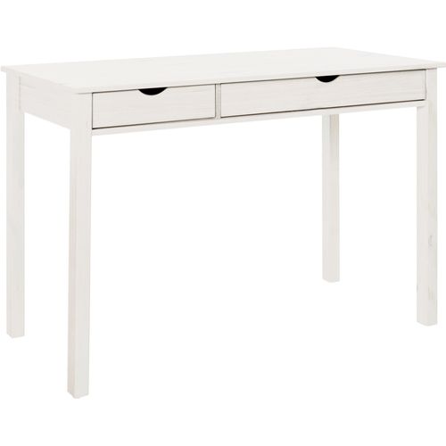Gava-bureau Avec 2 Tiroirs En Pin Blanc