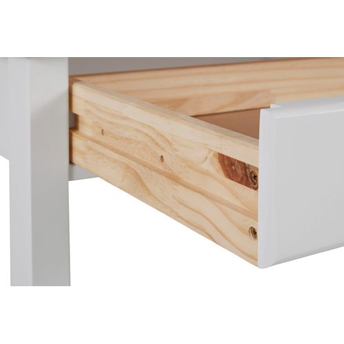 Gava-bureau à 2 Tiroirs Avec Étagère Blanche