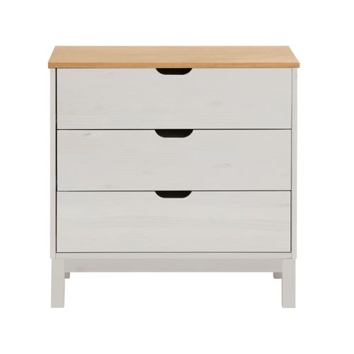 Post-commode 3 Tiroirs Blanc