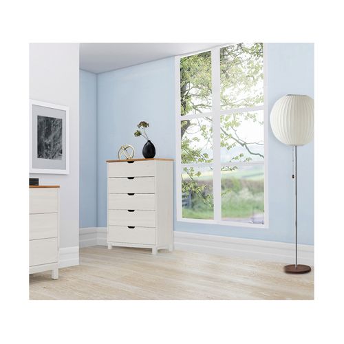 Post-commode 5 Tiroirs Blanc