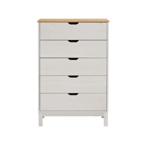 Post-commode 5 Tiroirs Blanc