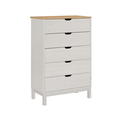 Post-commode 5 Tiroirs Blanc