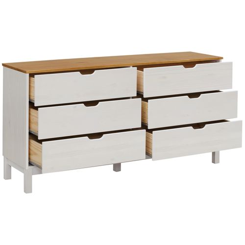 Post-commode 6 Tiroirs Blanc