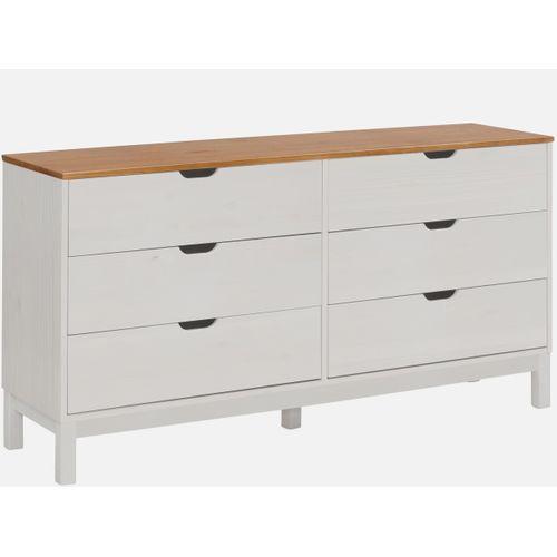 Post-commode 6 Tiroirs Blanc