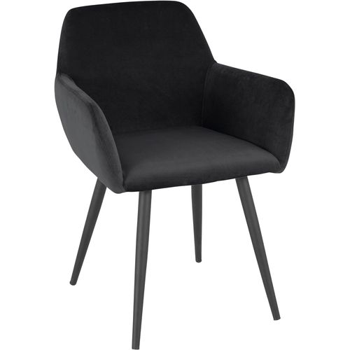 Live - Lot De 2 Chaises De Salle à Manger En Velours Noir