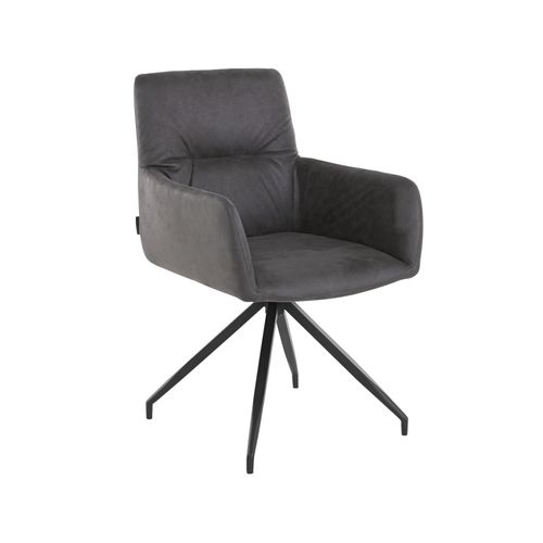 Alice-fauteuil En Microfibre Grise, Lot De 2