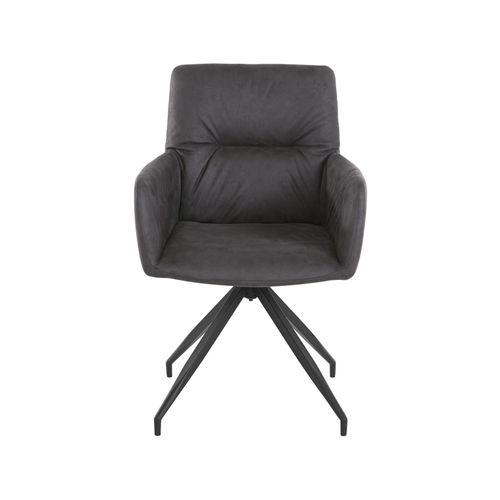 Alice-fauteuil En Microfibre Grise, Lot De 2