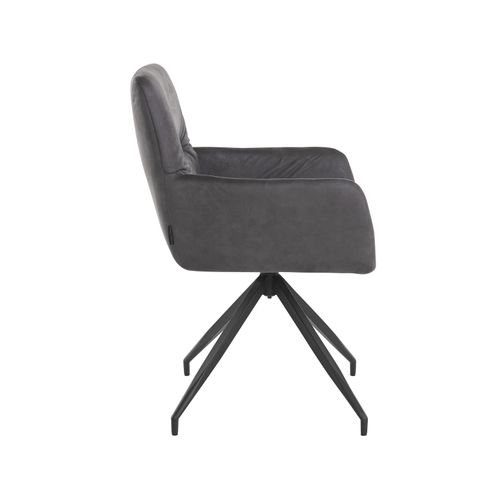 Alice-fauteuil En Microfibre Grise, Lot De 2