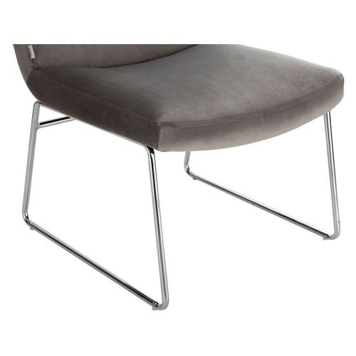 Gil-chaise D'appoint Tapissée En Gris Velours