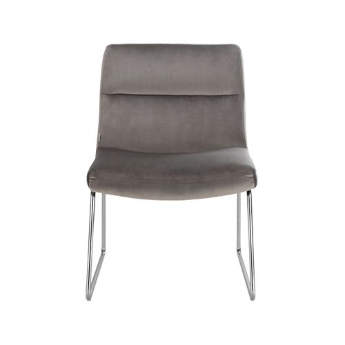 Gil-chaise D'appoint Tapissée En Gris Velours