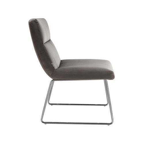 Gil-chaise D'appoint Tapissée En Gris Velours