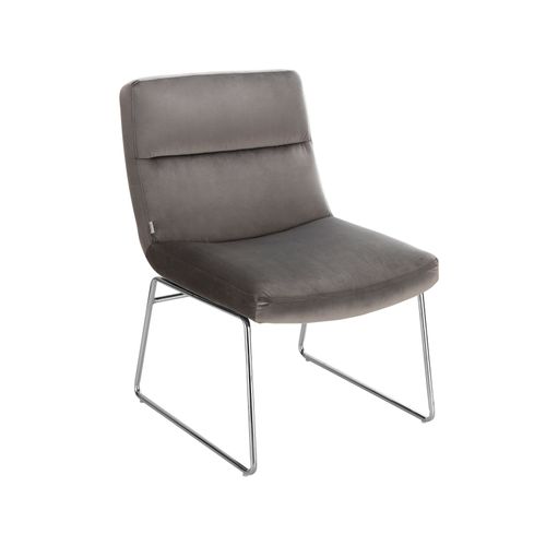 Gil-chaise D'appoint Tapissée En Gris Velours