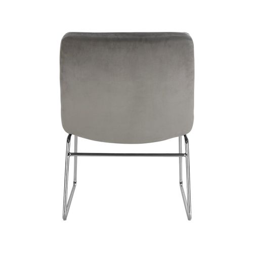 Gil-chaise D'appoint Tapissée En Gris Velours