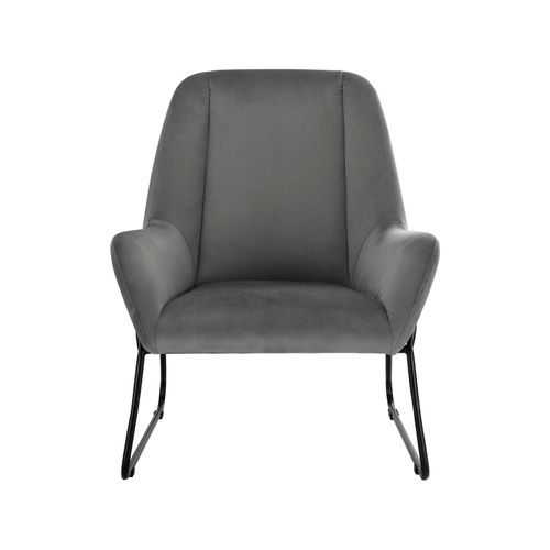 Casero-fauteuil En Velours Noir Et Gris
