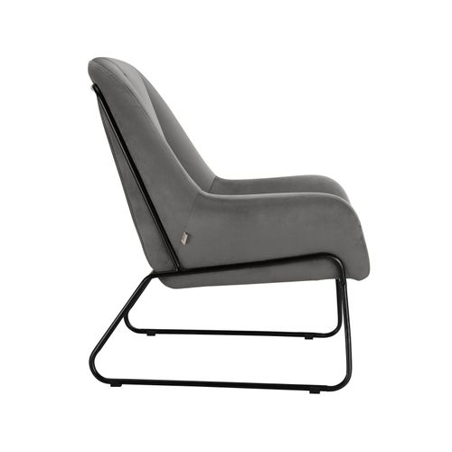 Casero-fauteuil En Velours Noir Et Gris