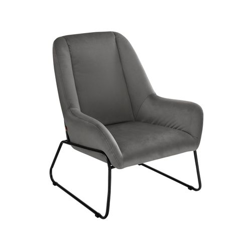 Casero-fauteuil En Velours Noir Et Gris