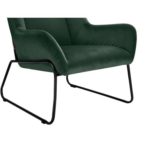 Casero-fauteuil En Velours Noir Et Vert