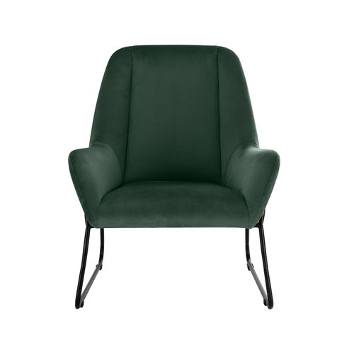 Casero-fauteuil En Velours Noir Et Vert