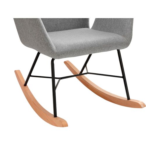 Cobo-fauteuil à Bascule En Tissu Tissé Gris Clair Et Noir