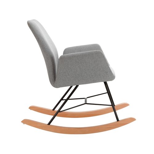 Cobo-fauteuil à Bascule En Tissu Tissé Gris Clair Et Noir