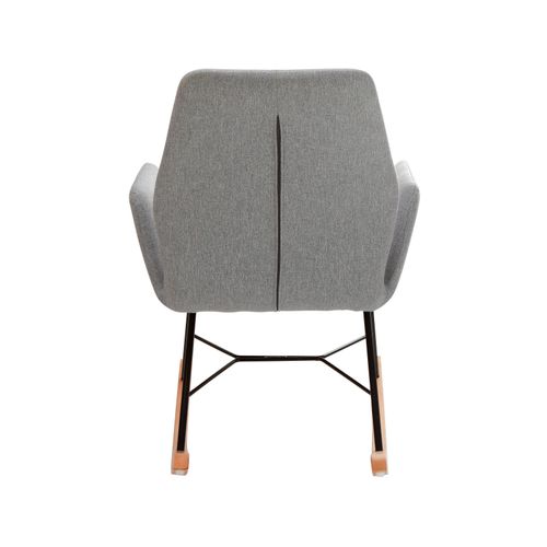 Cobo-fauteuil à Bascule En Tissu Tissé Gris Clair Et Noir