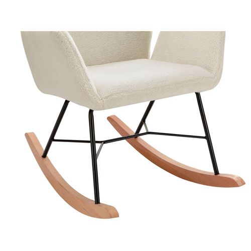 Cobo-fauteuil à Bascule En Tissu Tissé Blanc Cassé/noir